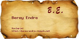 Berey Endre névjegykártya